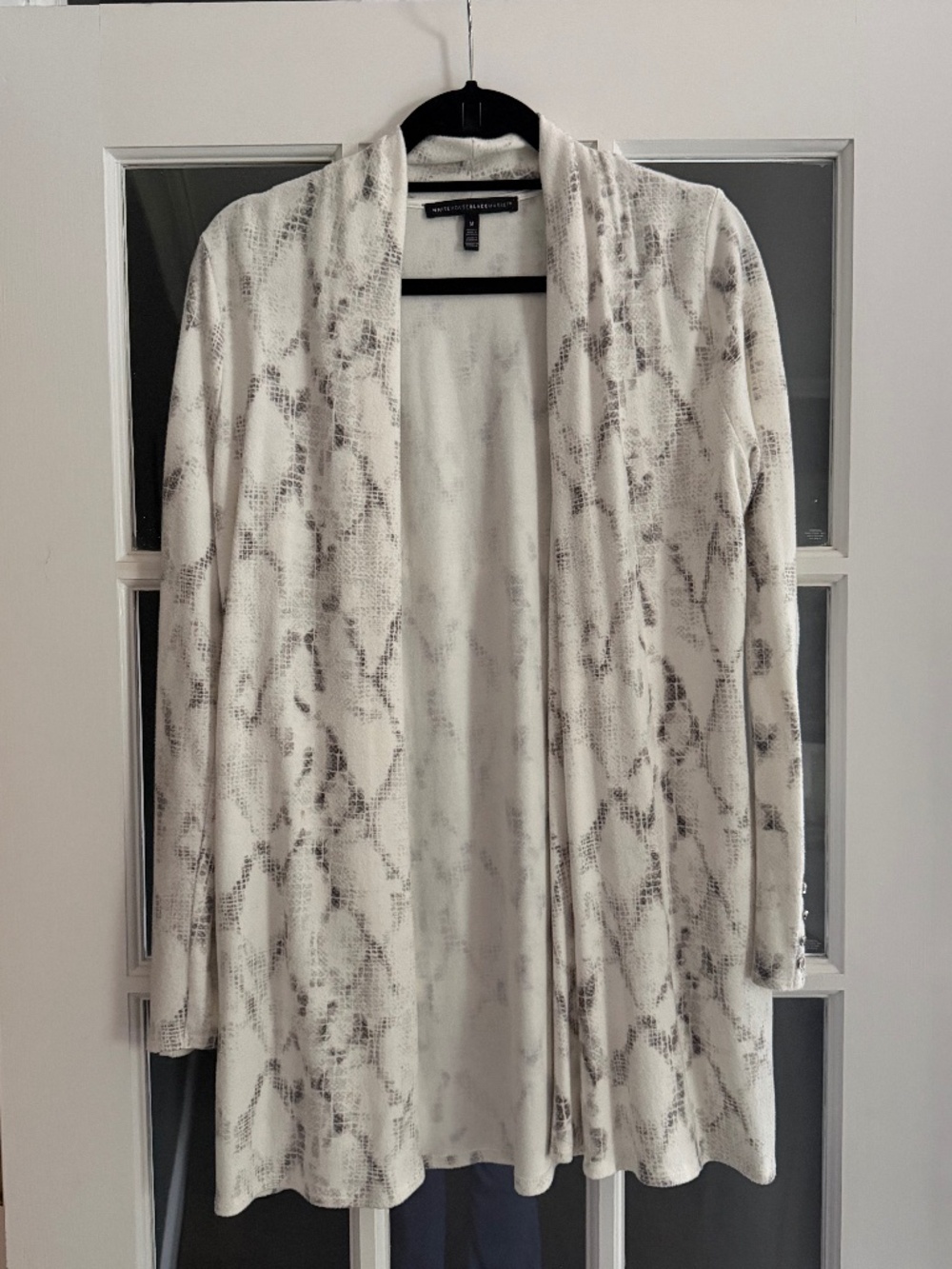White House Black Market Snake Print Long Cardigan M